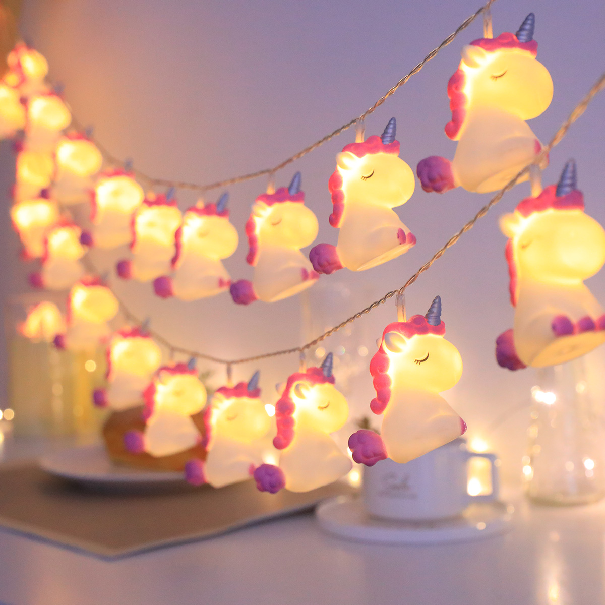 Cute 3D Unicorn LED String Lig - Fairy Lights Bedroom recension och pris