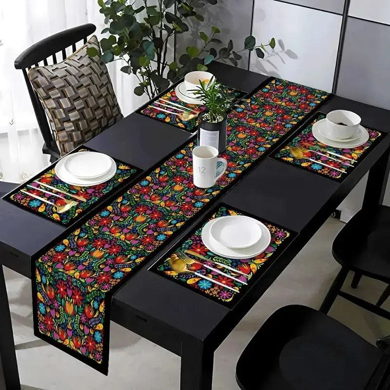 VIKAMA Bohemian Floral Table R - Linen Table Runner recension och pris