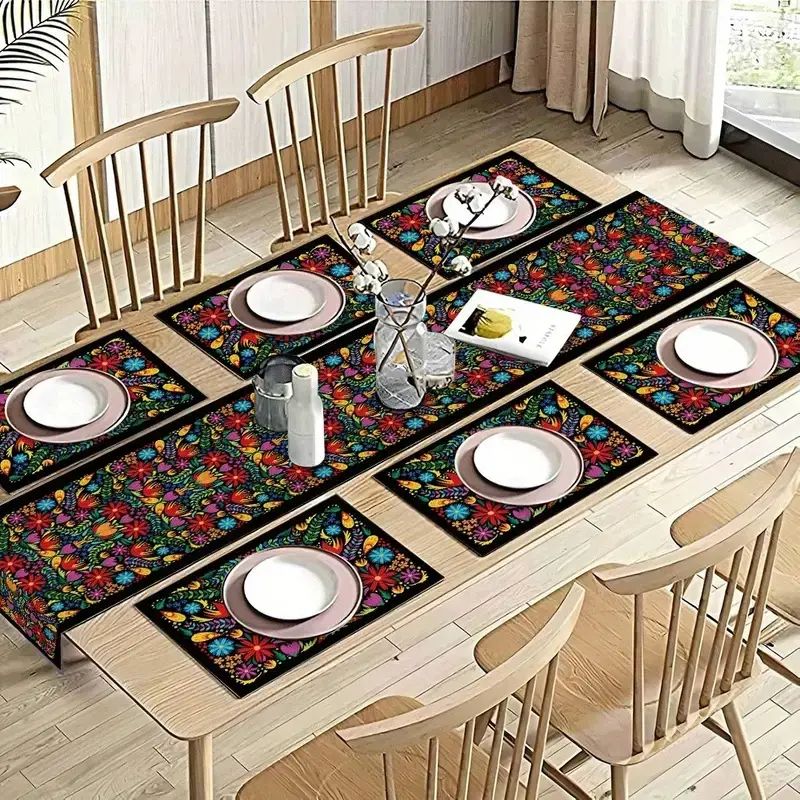 VIKAMA Bohemian Floral Table R - Linen Table Runner recension och pris