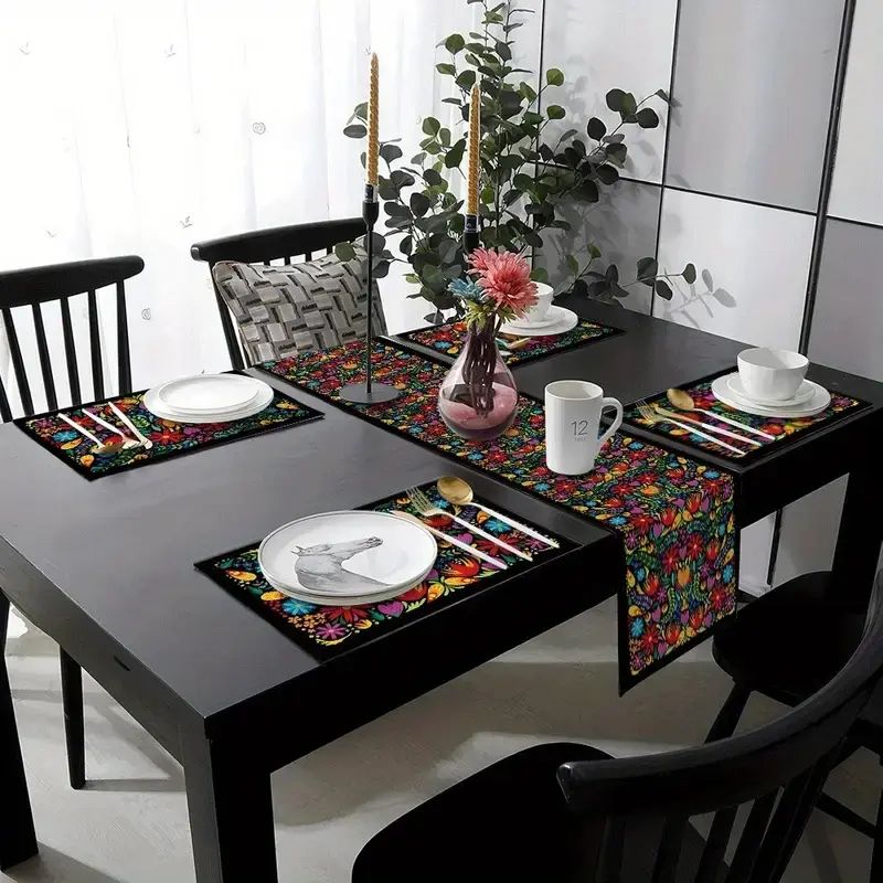 VIKAMA Bohemian Floral Table R - Linen Table Runner recension och pris