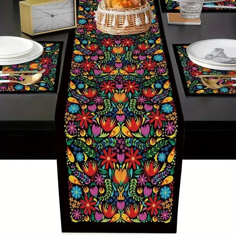VIKAMA Bohemian Floral Table R - Linen Table Runner recension och pris
