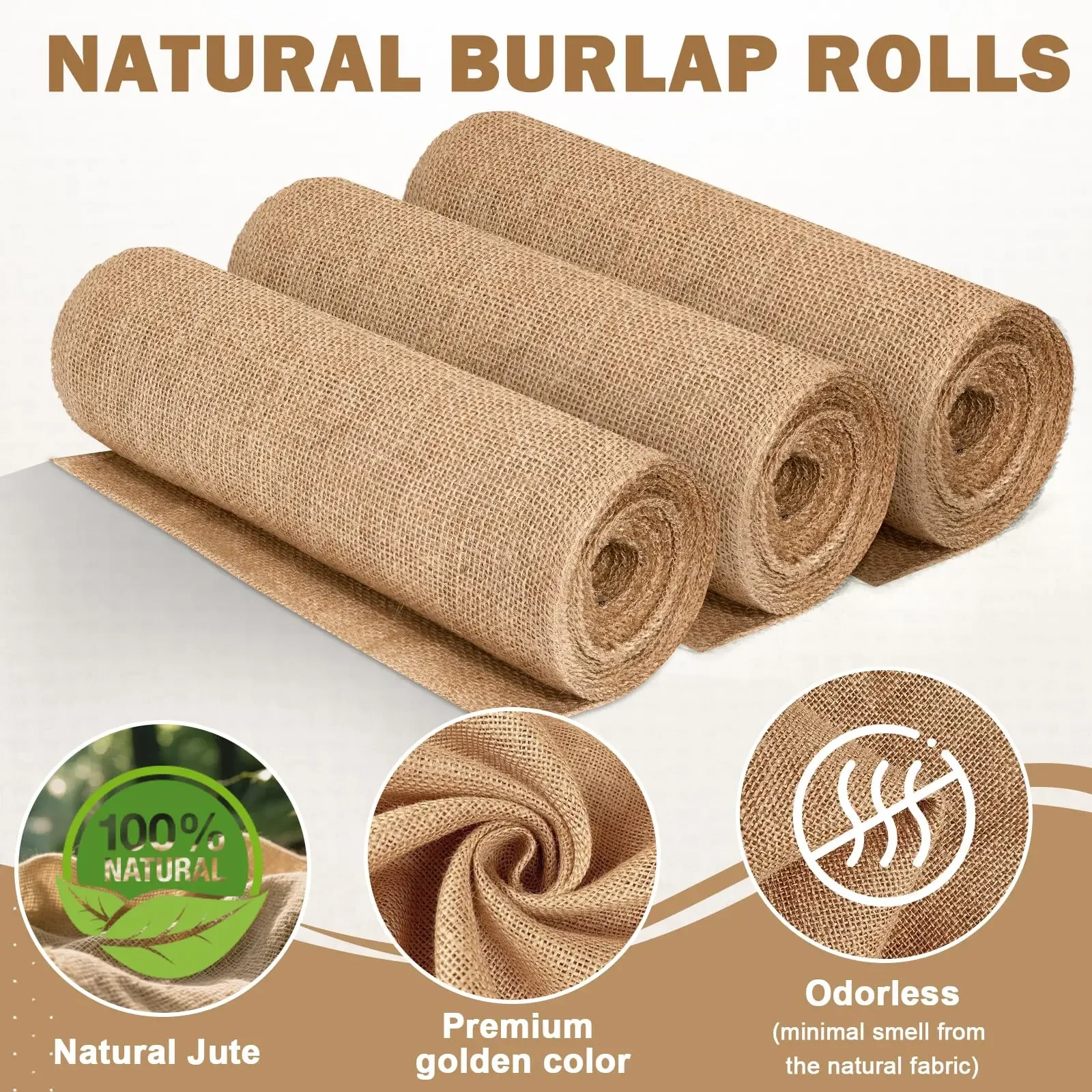 New Desig Beige Burlap Roll 30 - Linen Table Runner recension och pris