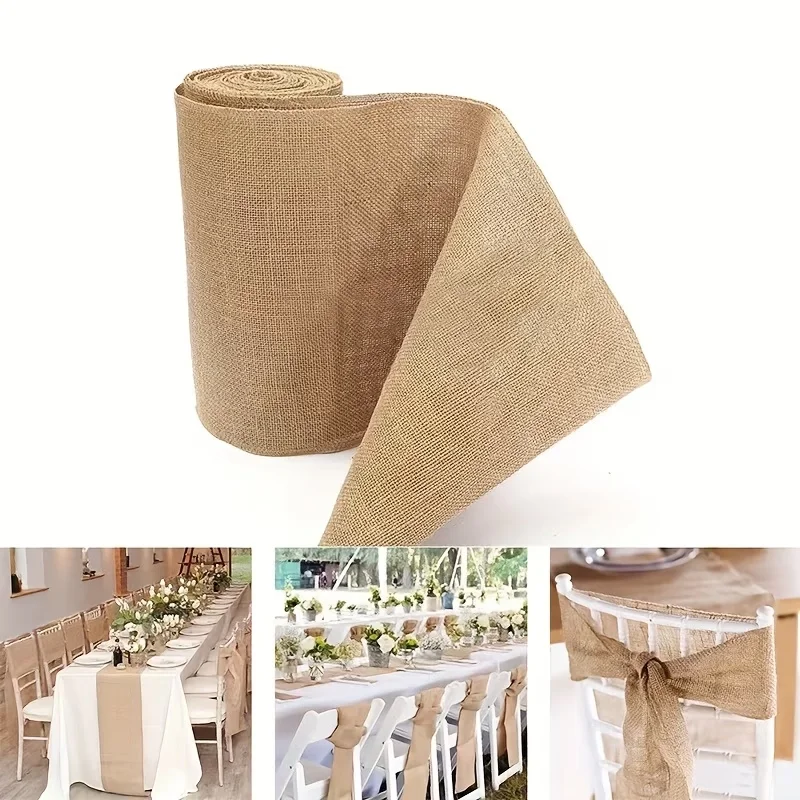 New Desig Beige Burlap Roll 30 - Linen Table Runner recension och pris