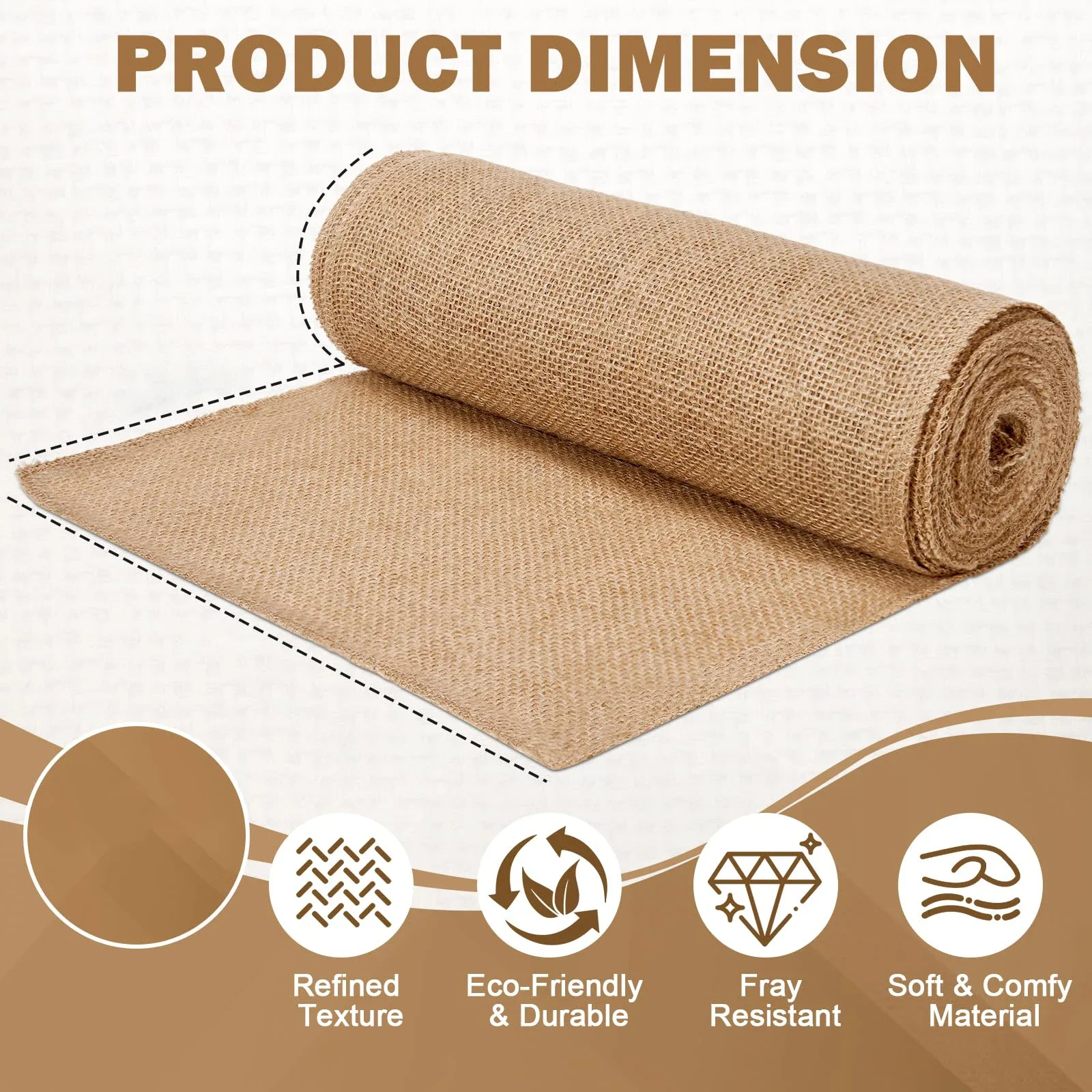 New Desig Beige Burlap Roll 30 - Linen Table Runner recension och pris