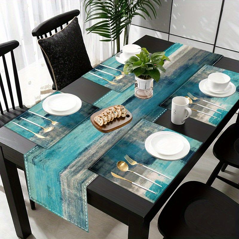 VIKAMA Morandi Abstract Ink Ta - Linen Table Runner recension och pris