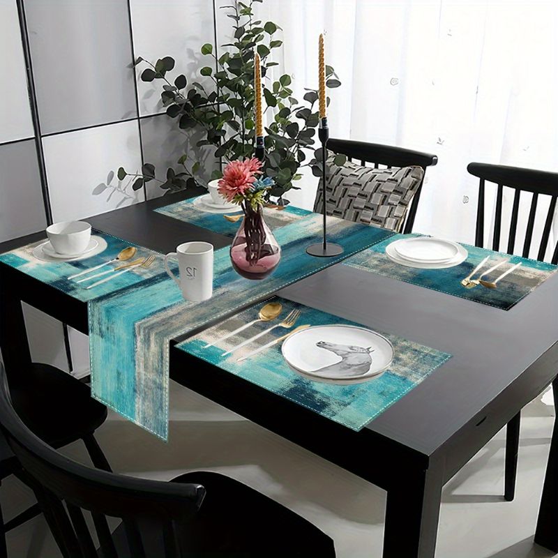 VIKAMA Morandi Abstract Ink Ta - Linen Table Runner recension och pris