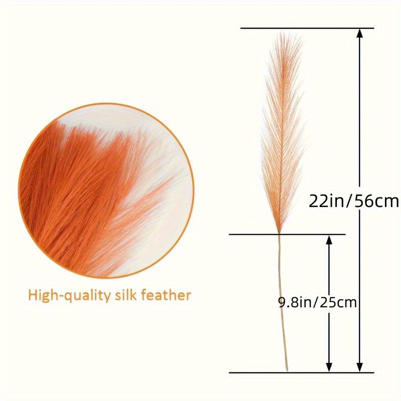 10pcs Vivid Orange Pampas Gras - Pampas Grass Decor recension och pris