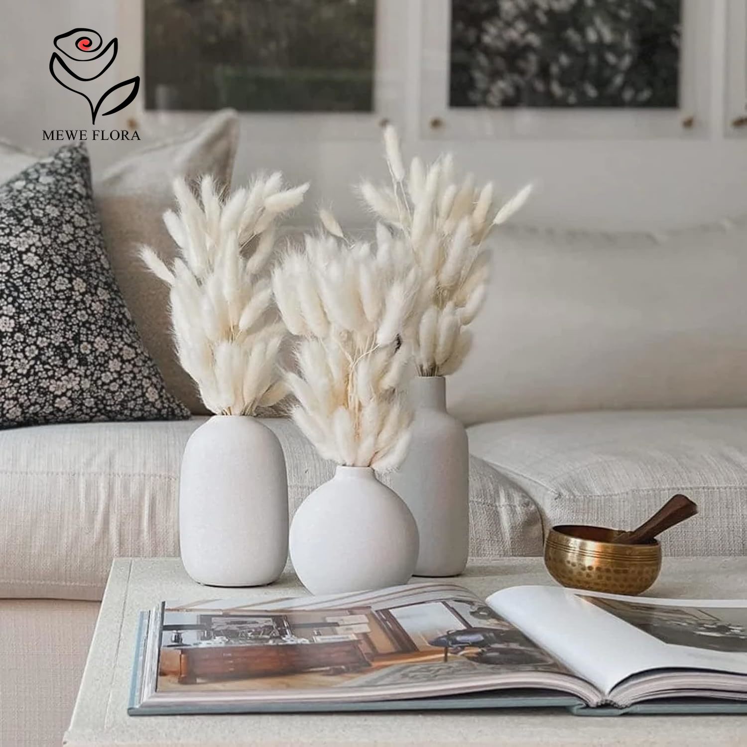 150PCS White Natural Fluffy Ra - Pampas Grass Decor recension och pris